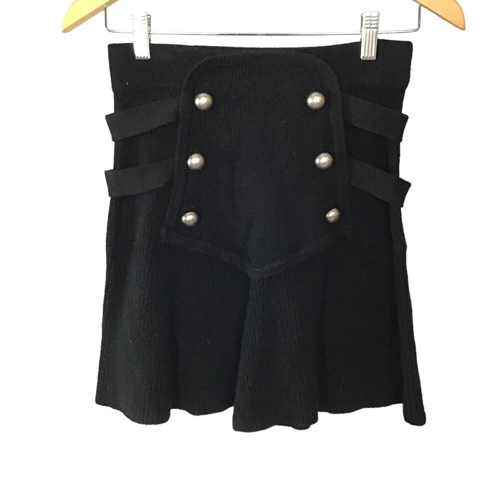 Chelsea and‎ walker black knit mini skirt